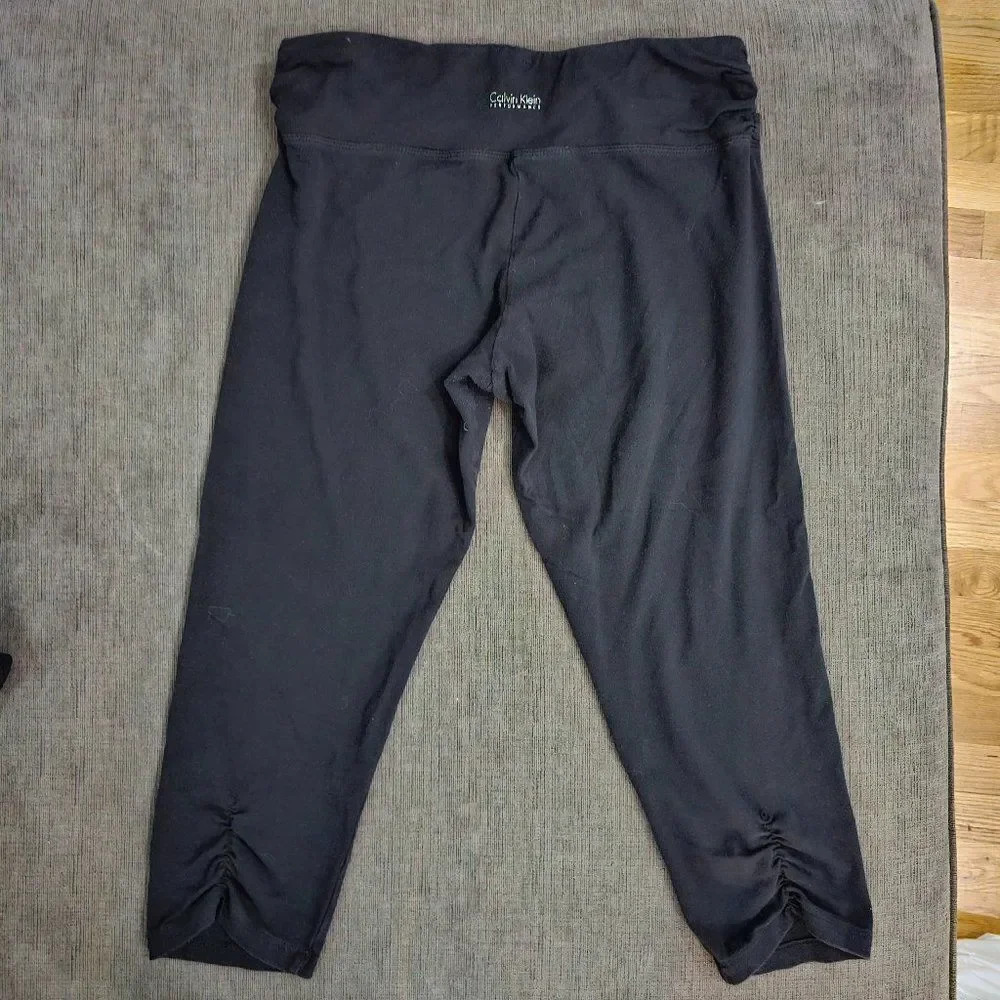 Calvin Klein Performance Women Quick Dry Yoga Pants High Waist Cotton Black M